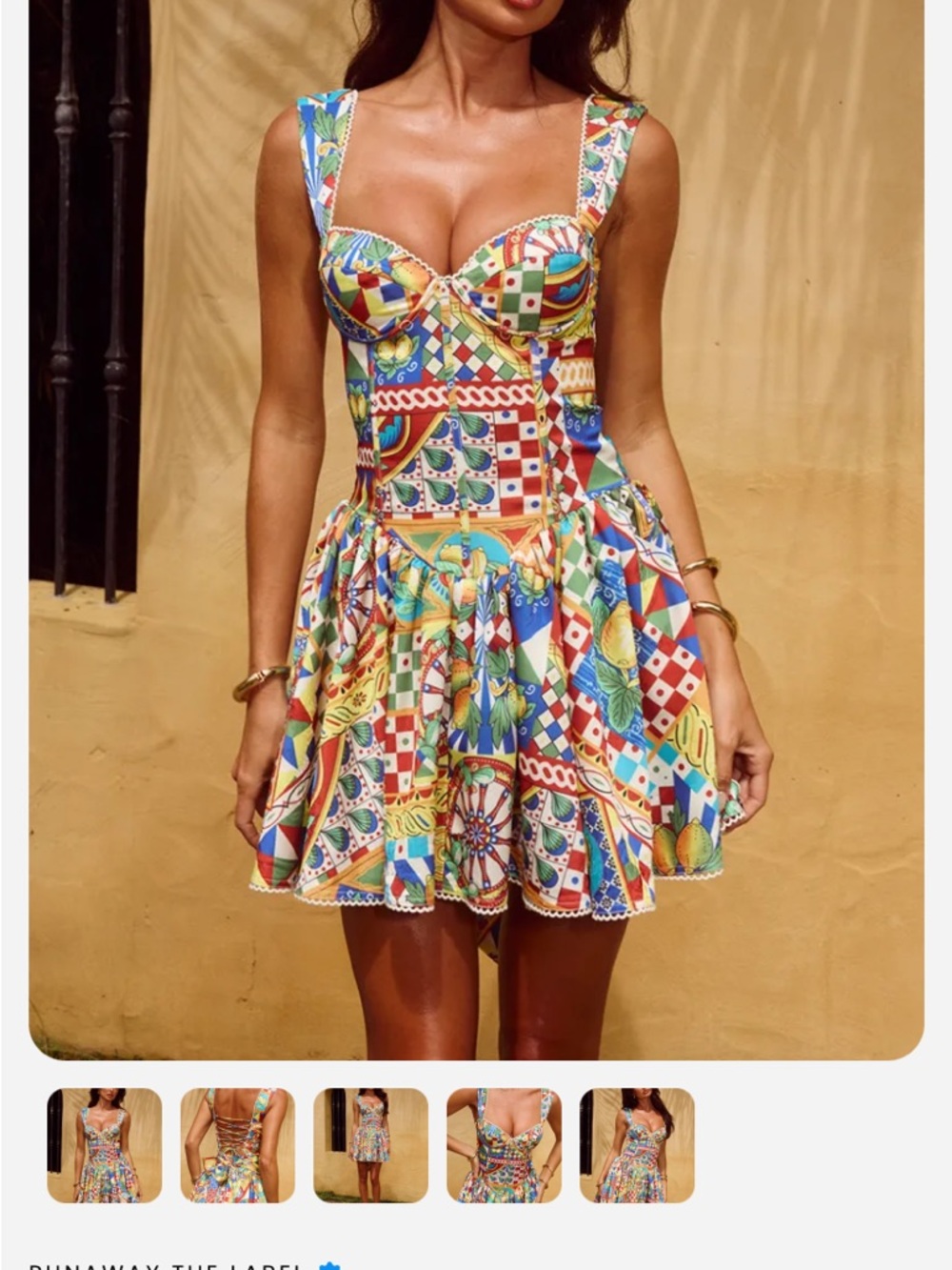 NEW Runaway the Label JOELLE MINI DRESS PHAEDRA PRINT - Picture 14 of 15
